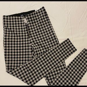 NWT Zara Gingham Leggings High Rise